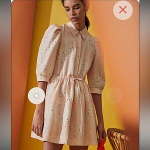 NWT Hunter Bell Collared McCauley Dress Abstract coral Size: Extra small